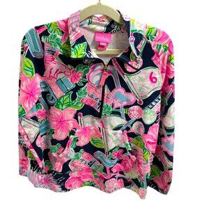 Lilly Pulitzer Girls L (8-10) Long Sleeve Honda Classic Popover Jacket Pullover